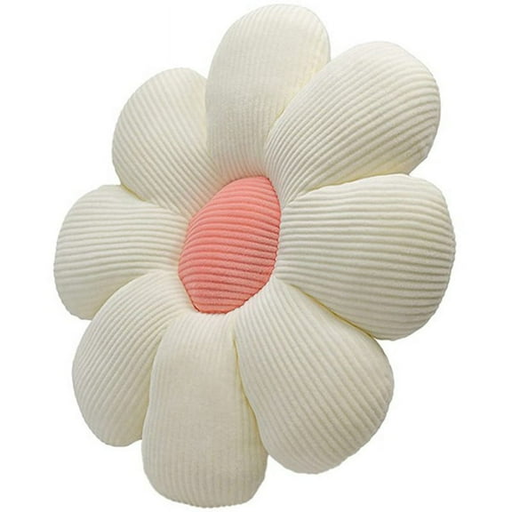 Flower Cushions,50cm Flower Shaped Pillow,Flower Floor Cushion Seat Cushion,Soft Petal Cushion for Home Sofa Car White