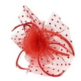 thumbnail image 2 of MSJUHEG Tea Party Hats,Feather Hair Clip,Feather Headpiece,Church Hats,Fascinators Hats,Tea Top Party Flower Hat Headwear for Fascinators Headband Red One Size, 2 of 8