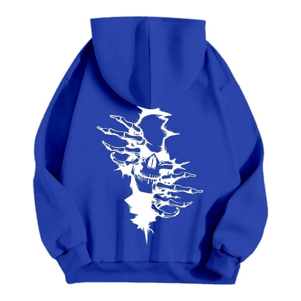 MHFRRA Sudaderas con Capucha para Hombre para Actividades Al Aire Libre Sudaderas Cómodas con Estampado Gráfico, Ideales para Uso Informal En Verano y Otoño Azul