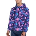 thumbnail image 3 of Salouo Blue Skull Rose Pattern Men's Fall Hoodie Sweatshirt,Sport Hoodie with Pockets for Men Pullover Casual Hooded Sweatshirt-Small, 3 of 7