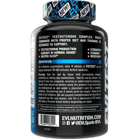 EVL Complete Testosterone Booster for Men - Post Workout Recovery Testosterone Supplement with DIM Plus D Aspartic Acid and Tribulus - EVLTest Estrogen Blocker for Men Post Workout Supplement