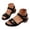 Black, variant on Dakaela Women's Wedge Sandals Leather Orthopedic Platform Dressy Summer Shoes Ankle Strap Chunky Low Heeled Pumps with Arch Support (Black,6)