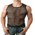 thumbnail image 1 of Men‘s Mesh Sheer T-shirt Gym Training Top Fish Net Muscle Tee Vest Black M, 1 of 8