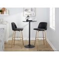 thumbnail image 3 of Toriano 30" Fixed Height Bar Stool, Bar Chairs, Swivel Bar Stools, Bar Stools Set of 2 (Black Faux Leather), 3 of 6