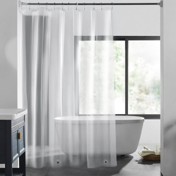 Heavy Duty Clear Shower Curtain Liner - 72" x 72" Weighted Shower Liner for Bathroom (8G Clear, 1PCS)--
