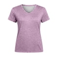 thumbnail image 4 of T Shirts for Women Short Sleeve Light Purple Basic Tee Shirt Womens Summer Tops Dressy Tops for Women, 4 of 5