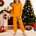 thumbnail image 2 of RXMEKW Hauts à Manches Longues pour Filles, Ensemble Uni pour 5-14 Ans, 2 of 9