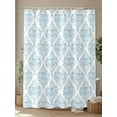 thumbnail image 4 of Boanket Polyester Fabric Blue Floral Boho Shower Curtain, Vintage Ethnic Tribe Abstract Art Waterproof Bathtub Curtain Bathroom Decor Set with Hooks 72 x 72 Inches,, 4 of 6