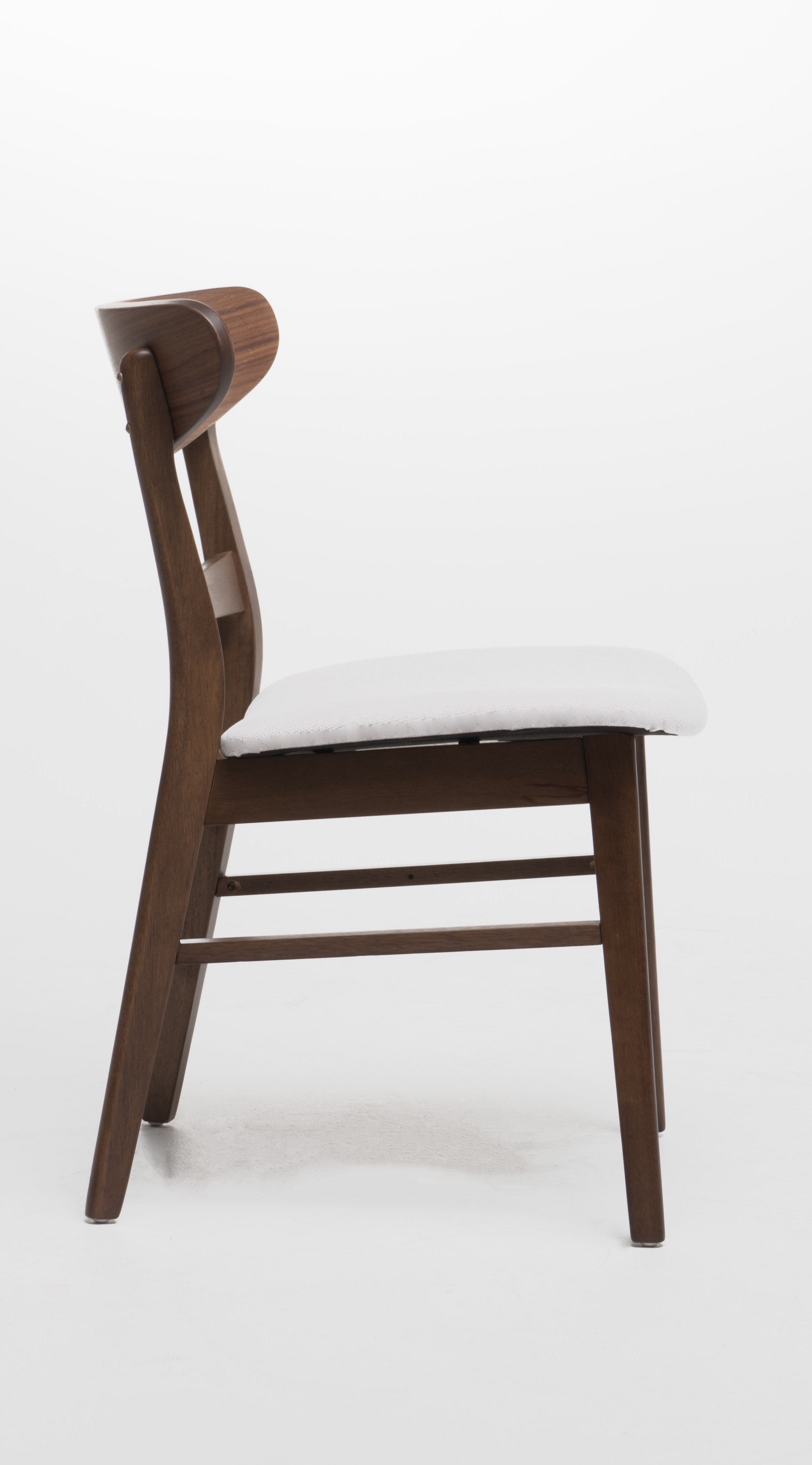 Noble House Odelia Mid-Century Fabric Dining Chairs, Set of 2, Light Beige