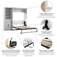 thumbnail image 4 of Pemberly Row Lit Escamotable Complet avec Garde-Robe (88"W) - Bois Manufacturé Blanc, 4 of 13