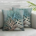 thumbnail image 3 of Fenyluxe Sea Coral Starfish Blue Sea Fan Modern Farmhouse Rustic Decorative Couch Pillow Cases with Zipper Home Decor Pillow Case High-Quality 1PC 18x18in, 3 of 5