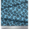 thumbnail image 3 of Soimoi Blue Modal Satin Fabric Brush Stroke Abstract Fabric Prints By Yard 42 Inch Wide, 3 of 3