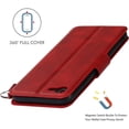 thumbnail image 4 of for iPhone 7/8/iPhone SE 2nd 2020 Wallet Case with Card Holder Slots,Kickstand Phone Cover Premium Leather Magnetic Closure Slim Flip Shockproof Wrist Strap Case for iPhone 7 4.7",Wine Red, 4 of 7