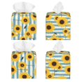 thumbnail image 2 of Fotbe Blue White Striped Sunflower A Porta Pañuelos Decorativo de Cuero, Caja Cuadrada Moderna para Pañuelos Faciales, Organizador y Dispensador 5x5x5'', 2 of 7