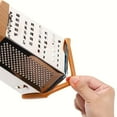 thumbnail image 4 of Stainless Steel Cheese Grater with Container - 6-in-1 Nonstick Box Grater w/ 6 Sides - Versatile Cheese Grater with Handle - Use as Cheese Shredder, Vegetable Grater, Food Graters for Kitchen (Silver), 4 of 9