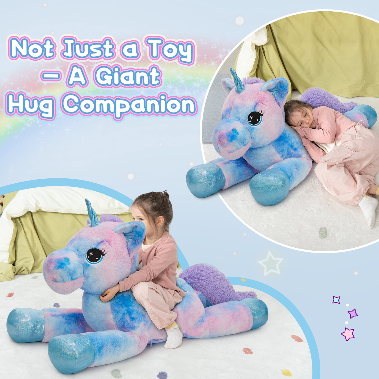 MorisMos Giant Unicorn Stuffed Animal 43'' Soft Unicorn Plush Toy