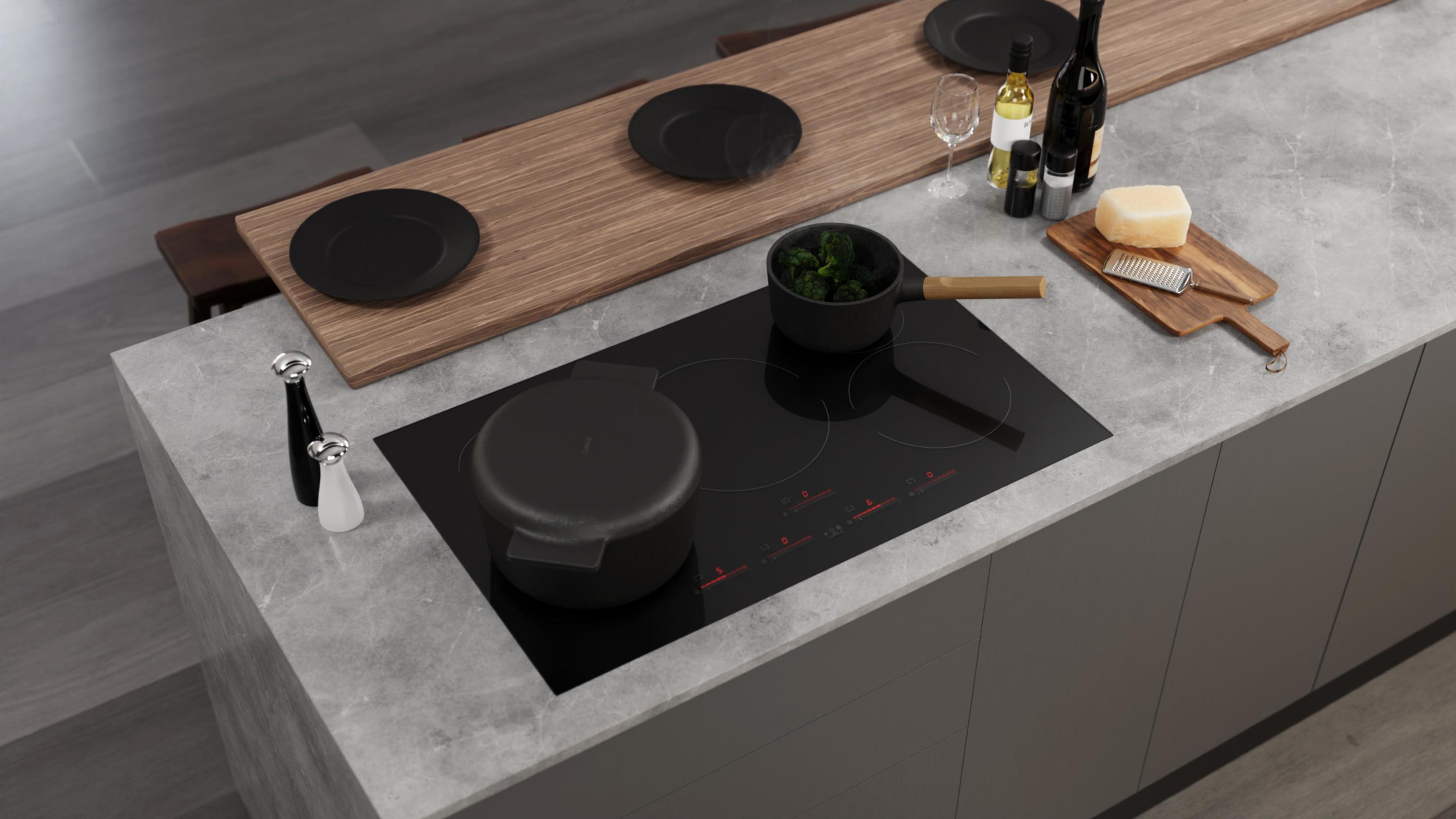 Elica Eiv536 Volta Series 36" Wide 5 Burner Induction Cooktop - Black