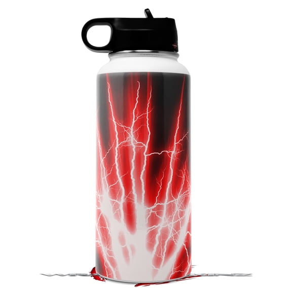Skin Wrap Decal compatible with Hydro Flask Wide Mouth Bottle 32oz Lightning Red (BOTTLE NOT INCLUDED)