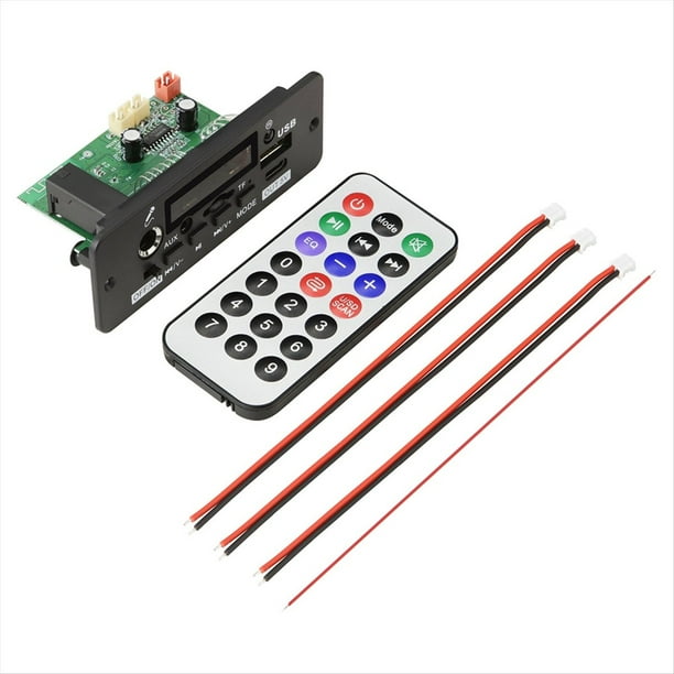Reproductor Amplificador de Audio 2x25W Placa Decodificadora de MP3 de 12V Grabación de Llamadas Bluetooth 5.0 Reproductor de MP3 para Automóvil con Control Remoto
