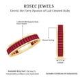 thumbnail image 6 of Rosec Jewels Lab Grown Ruby Eternity Band for Women - Baguette Ruby Anniversary Band Ring - AAAA Quality Certified, 18K Yellow Gold, US 9.50, 6 of 7