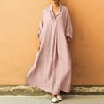 thumbnail image 2 of 2026 ! Womens Clothes asdoklhq Womens Plus Size Dresses,Women Plus Size Long Sleeve Cross V Neck Maxi Dress Full Length Shirt Line Dress, 2 of 8