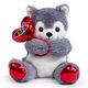 thumbnail image 1 of Peluche HollyHome Husky de 25 cm con globo de amor rojo, 1 of 9