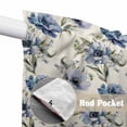 thumbnail image 4 of Navy Blue Floral Swag Valances for Windows 2 Pack, Kitchen Window Curtains 36 Inch Length, Vintage Flowers Elegant Pastoral Rustic Privacy Swag Curtains for Living Room/Bathroom 36"x36", 4 of 8