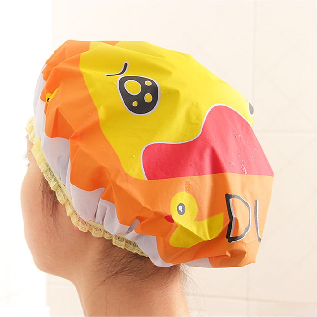 ForestYashe Women Shower Caps Colorful Bath Shower Hair Cover Adults Waterproof Bathing Bathroom