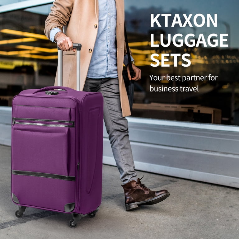 Ktaxon 3-Piece Softside Luggage Set With 8 Set Pcaking Cube TSA