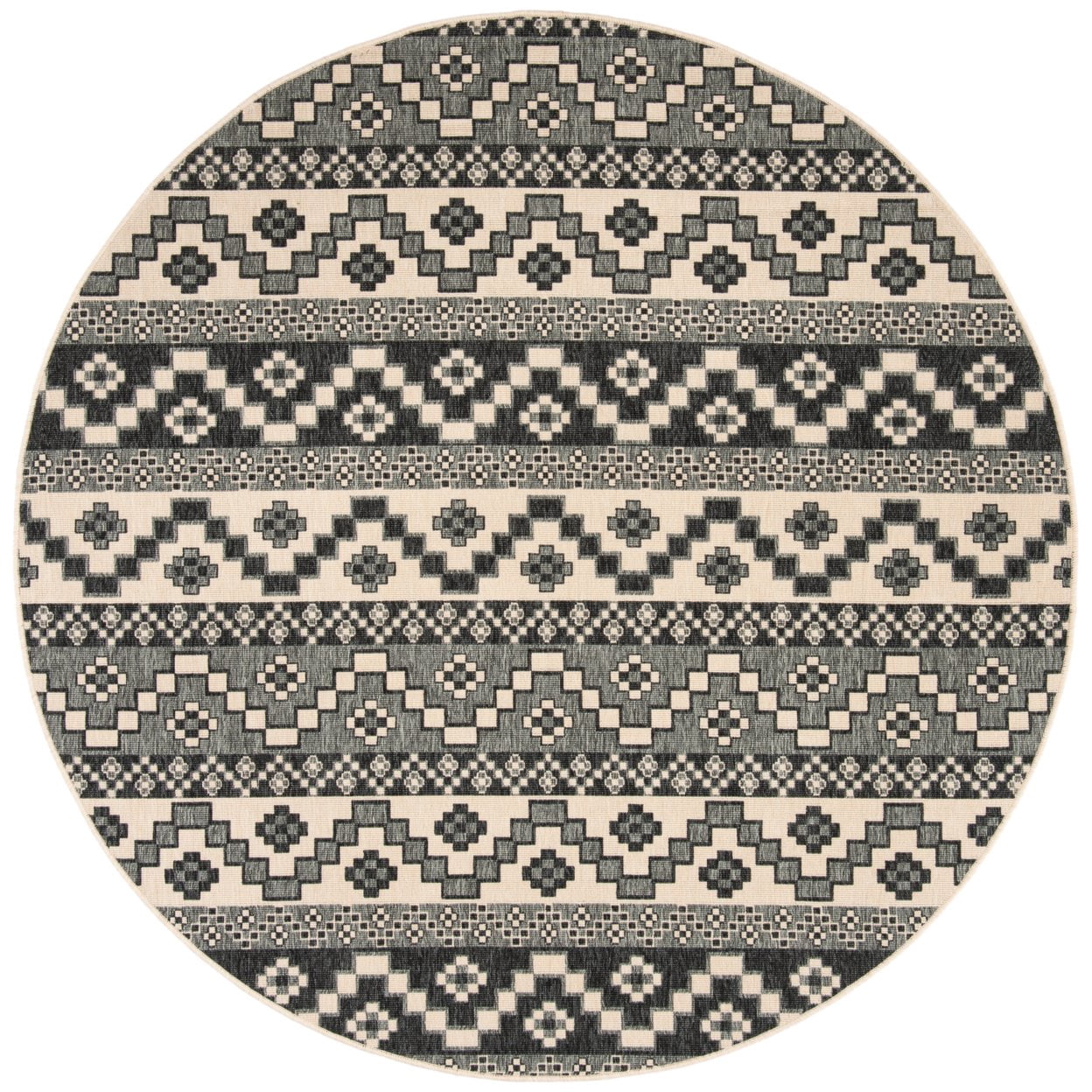 SAFAVIEH Veranda Luwig Southwestern Indoor/Outdoor Runner Rug, 2'3" x 8', Grey/Beige