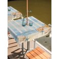 thumbnail image 2 of Outdoor Tablecloth with Umbrella Hole for Patio/Picnic/Party/Camping, Summer Ocean Waterproof Table Cloth Square Cover Washable, Blue Coastal Beach Starfish Shells Couch Beige (60"x 60"), 2 of 8
