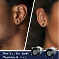 thumbnail image 3 of MomentWish Black Moissanite Stud Earrings for Men,2 Carat D Color VVS1 Simulated Diamond 925 Sterling Silver Solitaire Earrings, 3 of 9