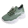 thumbnail image 1 of DXOUPM Chaussures de Course pour Femmes Décontractées en Maille Plateforme Lacets Chaussures de Tennis Confortables, 1 of 3