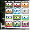 thumbnail image 4 of Ambesonne Vintage Shower Curtain, Retro Cassette Collage, 69"Wx70"L, Green Blue, 4 of 5