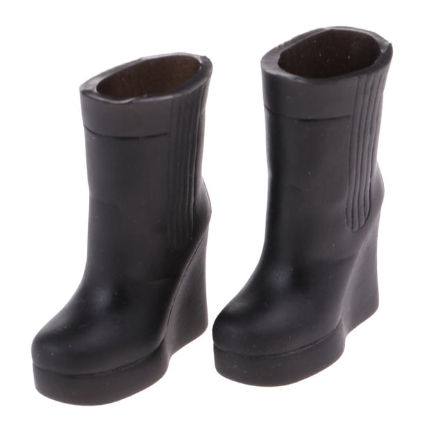 Botas de Plástico de para 1/6 de de Muñeca para de Muñeca Hugo Botas de Muñeca Negras