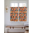 thumbnail image 2 of Thanksgiving Living Room Curtains 2 Panel, Fall Orange Pumpkin Black White Plaid Cafe Window Treatment, Farmhouse Bedroom Bathroom Kitchen Curtains Drapes 104"x54", 2 of 6
