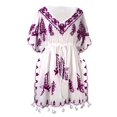 thumbnail image 1 of Peach Couture  Women's Cotton Floral Embroidered Summer Beachwear Tunic, 1 of 5