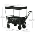 thumbnail image 3 of Outsunny Collapsible Wagon Cart with Removable Canopy and Carrying Bag, 3 of 10