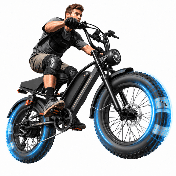 Jasion YR20 750W Electric Bike, 48V 20Ah E-Mountain Bike for Adult, Class 3 Fat Tire 20 Inch Off-Road Electric Bicycle with Hydraulic Brake, 80 Miles Moped Style Ebike with speedometer, UL2849