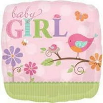 18" BABY GIRL BIRDS Balloon • Party Supplies Decorations Foil Mylar Balloon