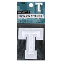 Next Style Single Embroidery Letter, "T", White
