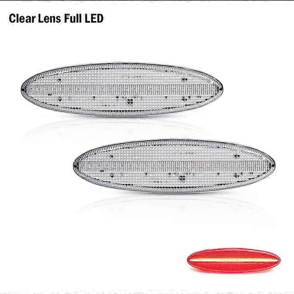 Applies to2Pcs LED Side Marker Light Rear Fender Lights Red Signal Lamps  Convertible 12V