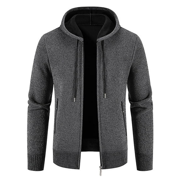 Men's Fleece Hoodies Full Zip up Sherpa Thermal Cardigan Fleece Lined Hoodies Fall Winter Tracksuit Top Windbreak Sweatshirt Insulated Sportwear Plush Casual Zipped Jacket