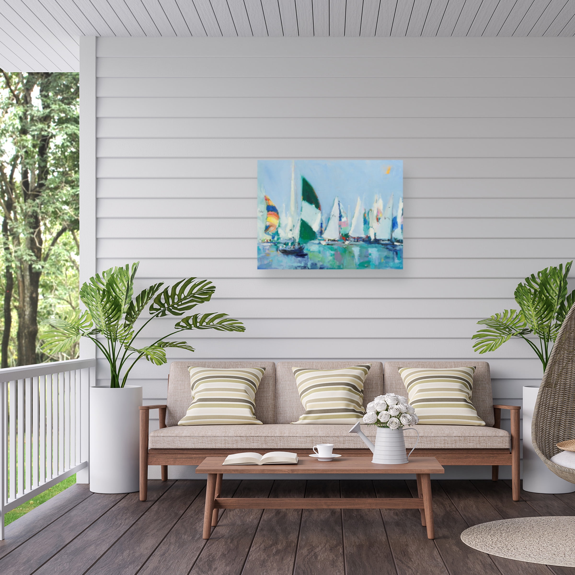 Curt Crain 'Parking Lot' Outdoor Canvas 24x32