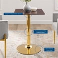 thumbnail image 5 of Modway Verne 24" Square Modern Wood & Metal Dining Table in Cherry Walnut/Gold, 5 of 5