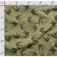 thumbnail image 2 of Soimoi Bird Printed, Cotton Satin Spandex, Sewing Fabric by The Yard 54 Inch Wide, Decorative Fabric for Dresses and Home Accents, Olive Green, 2 of 5