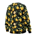 thumbnail image 5 of Xoenoiee Lemon Leaves Print Sweatshirt for Women Oversized Crewneck Long Sleeve Pullover Fleece Top 2025 Fall Winter Fashion Outfits Clothes, Size S, 5 of 7