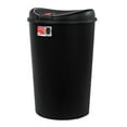 Hefty 12.8 Gallon Trash Can, Plastic Semi Round Touch Top Kitchen Trash