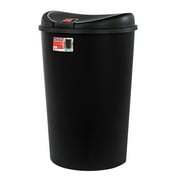 Hefty Kitchen Trash Can, 12.8 Gallon Plastic Touch Top Garbage Bin with Push Button Lid, Black