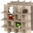 thumbnail image 6 of Christmas Ornament Storage Box with Lid - Fits up to 64 3" Ornaments Holiday Cube - Grey/White Snowflakes, 6 of 9